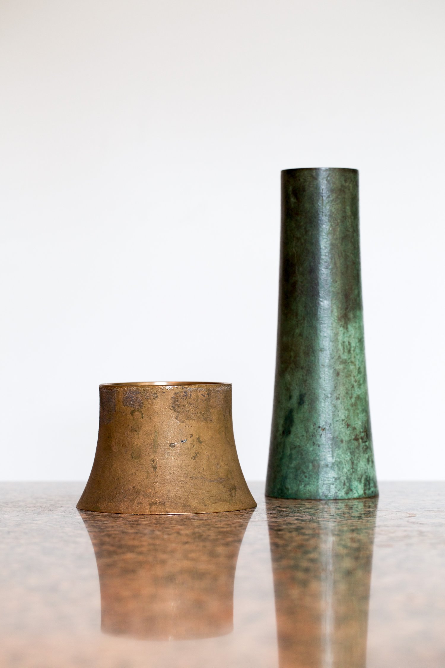 Angelo Mangiarotti bronze vases