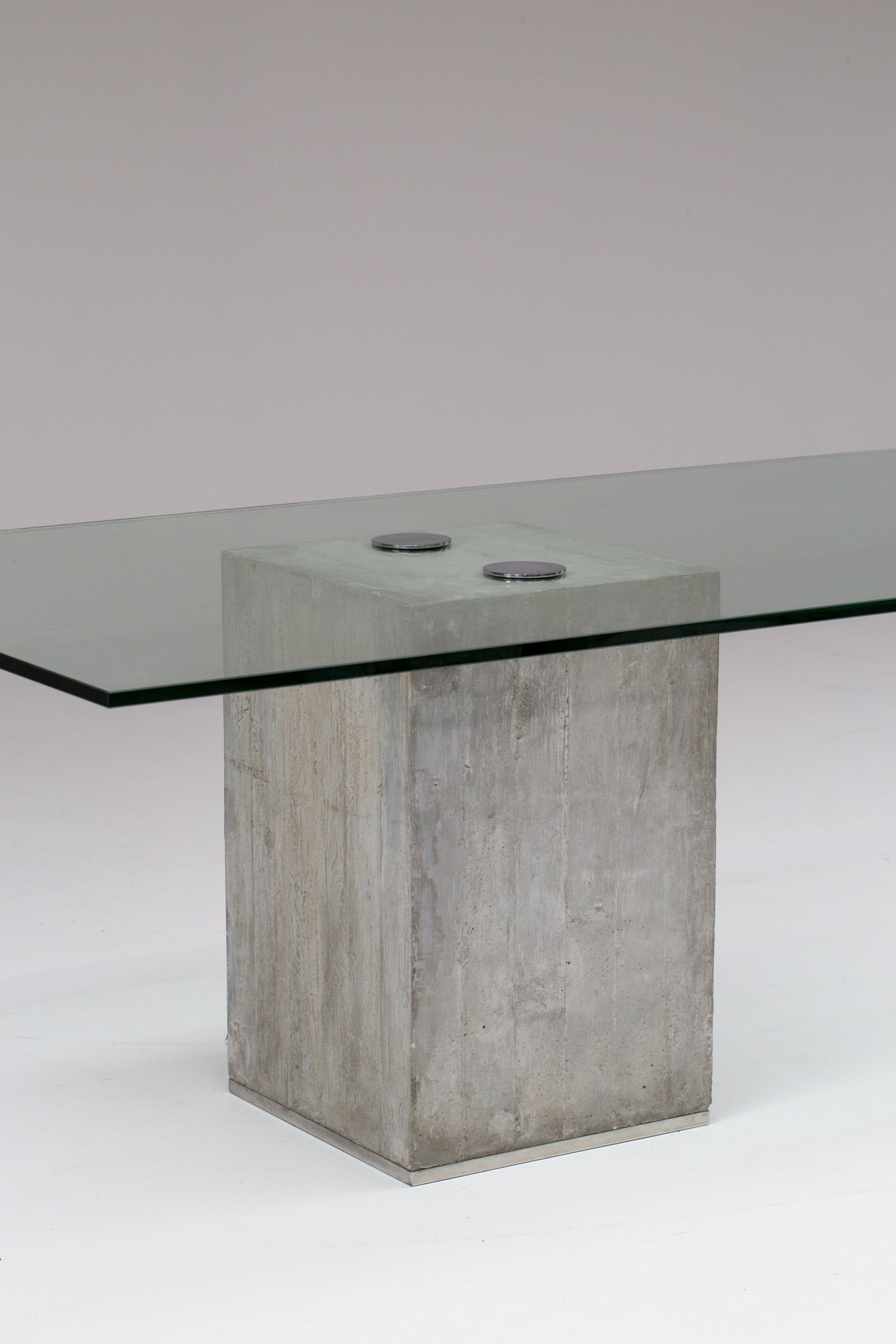 Concrete and cheap glass table