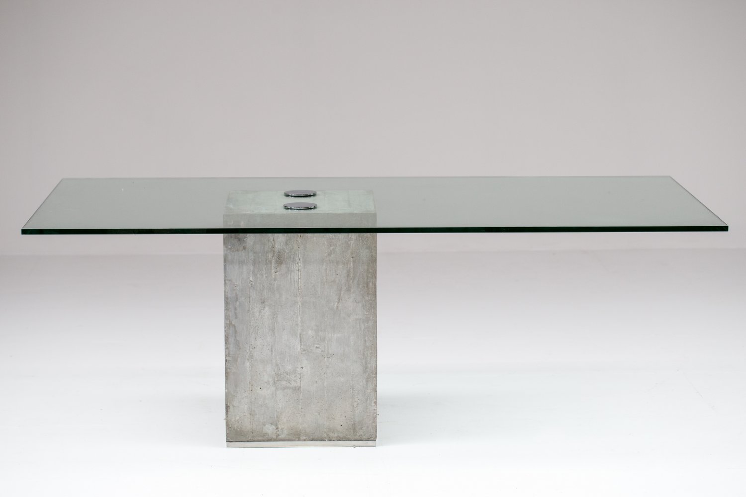 Saporiti concrete & glass table.