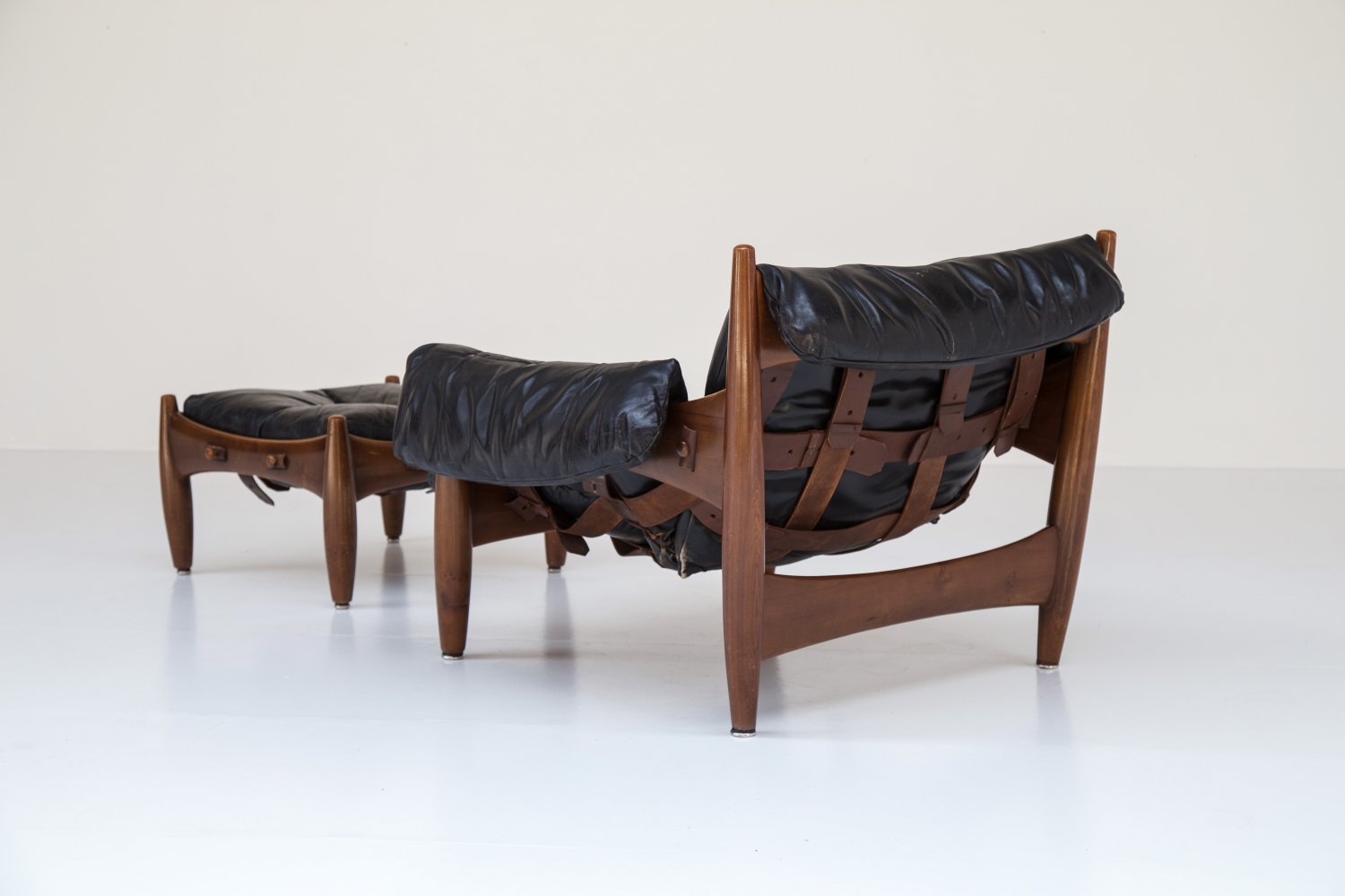 Sergio Rodrigues 'Sheriff' chair and ottoman.