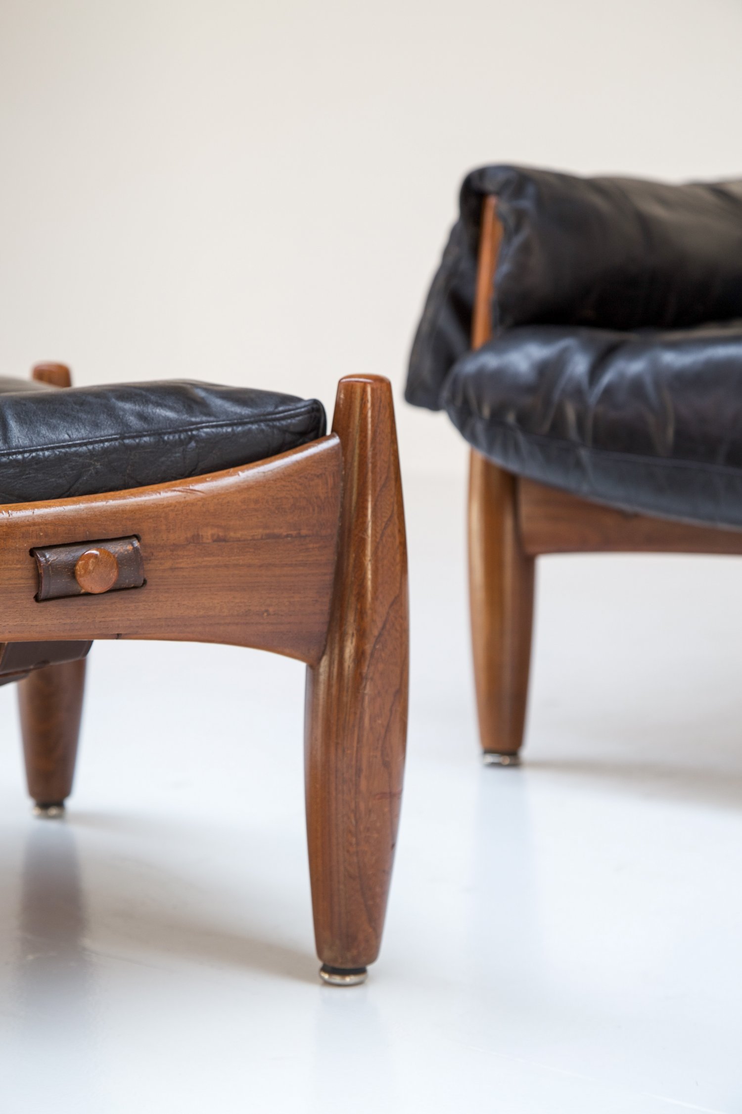 Sergio Rodrigues 'Sheriff' chair and ottoman.