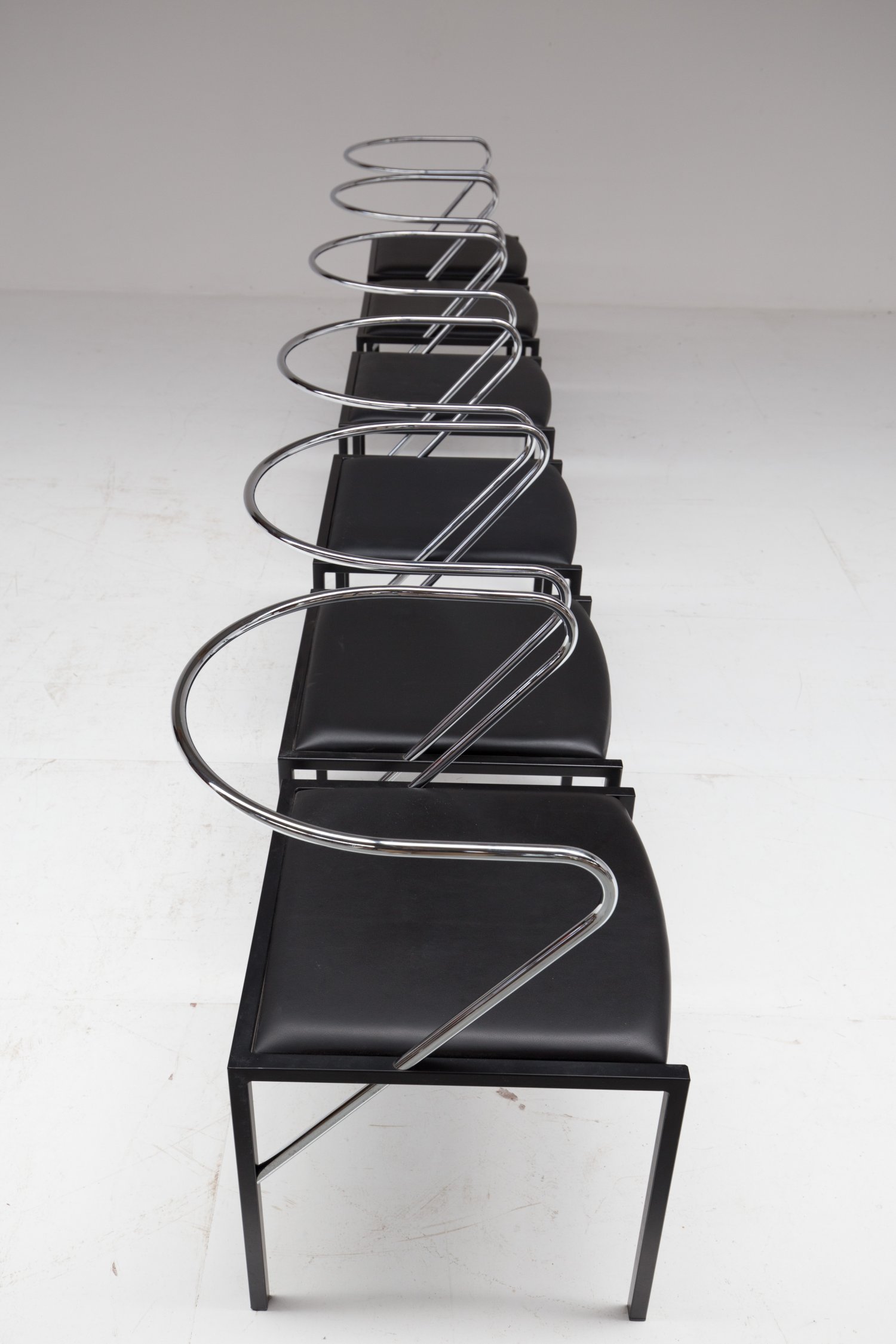 Set of 6 Apple Honey chairs by Shiro Kuramata