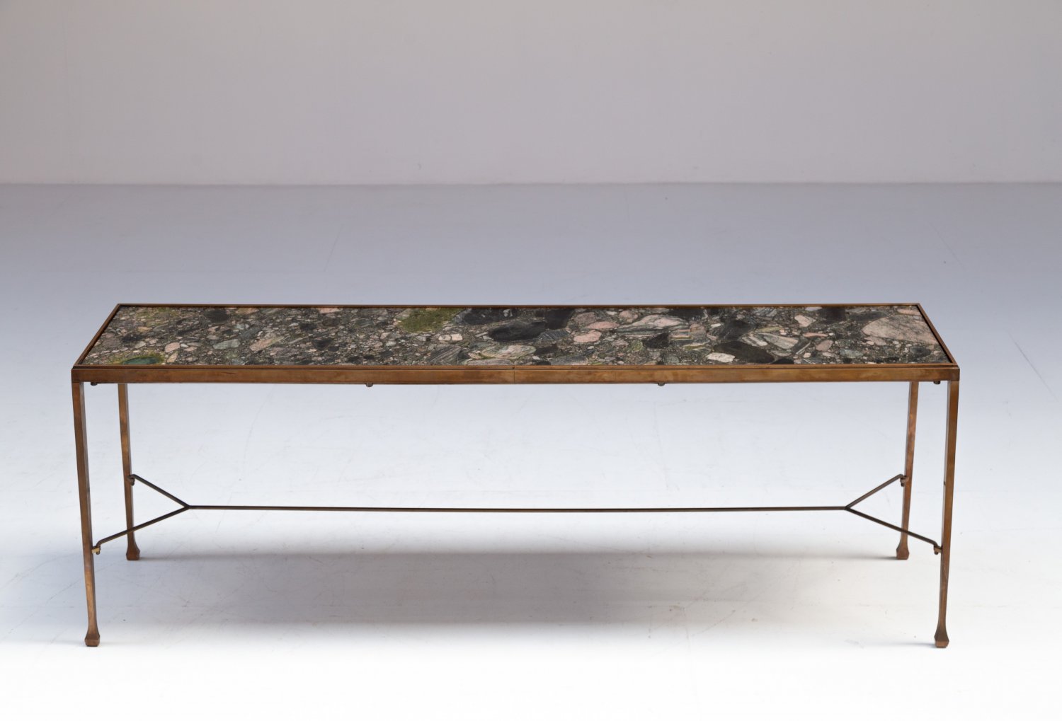 Dries Van Noten console in brass and marble.