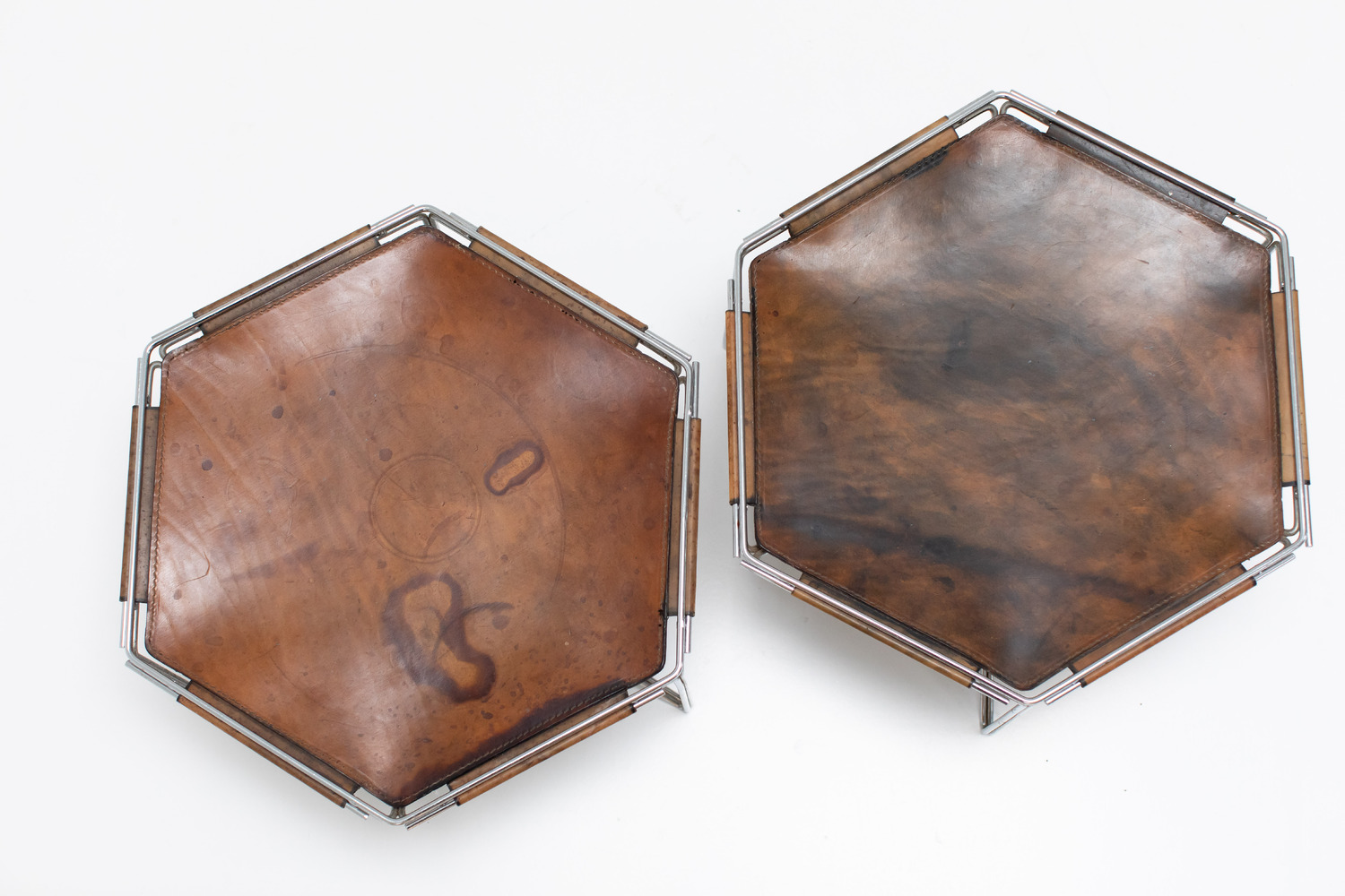 Leather side tables 