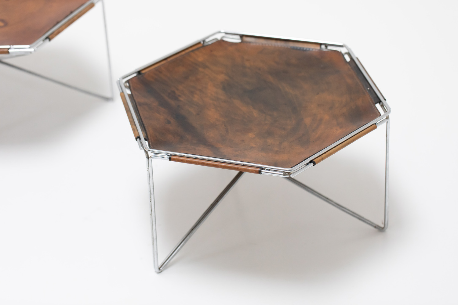 Leather side tables 