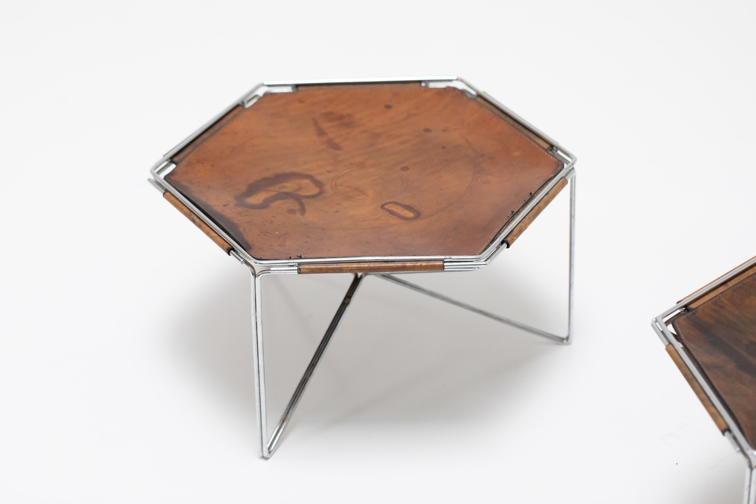 Leather side tables 