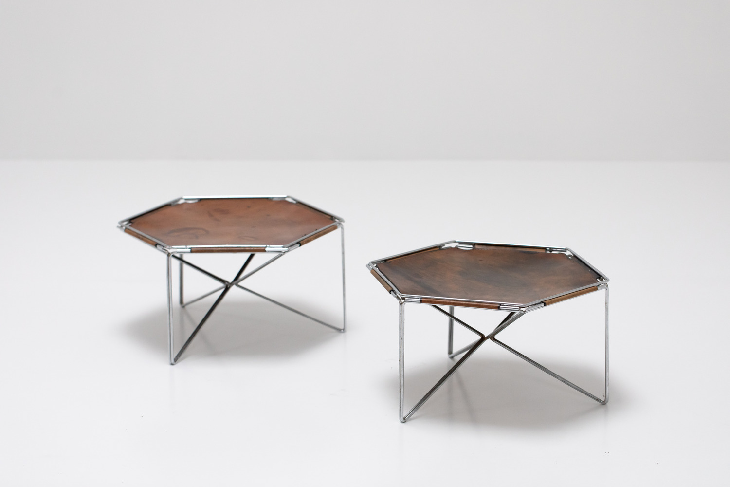 Leather side tables 