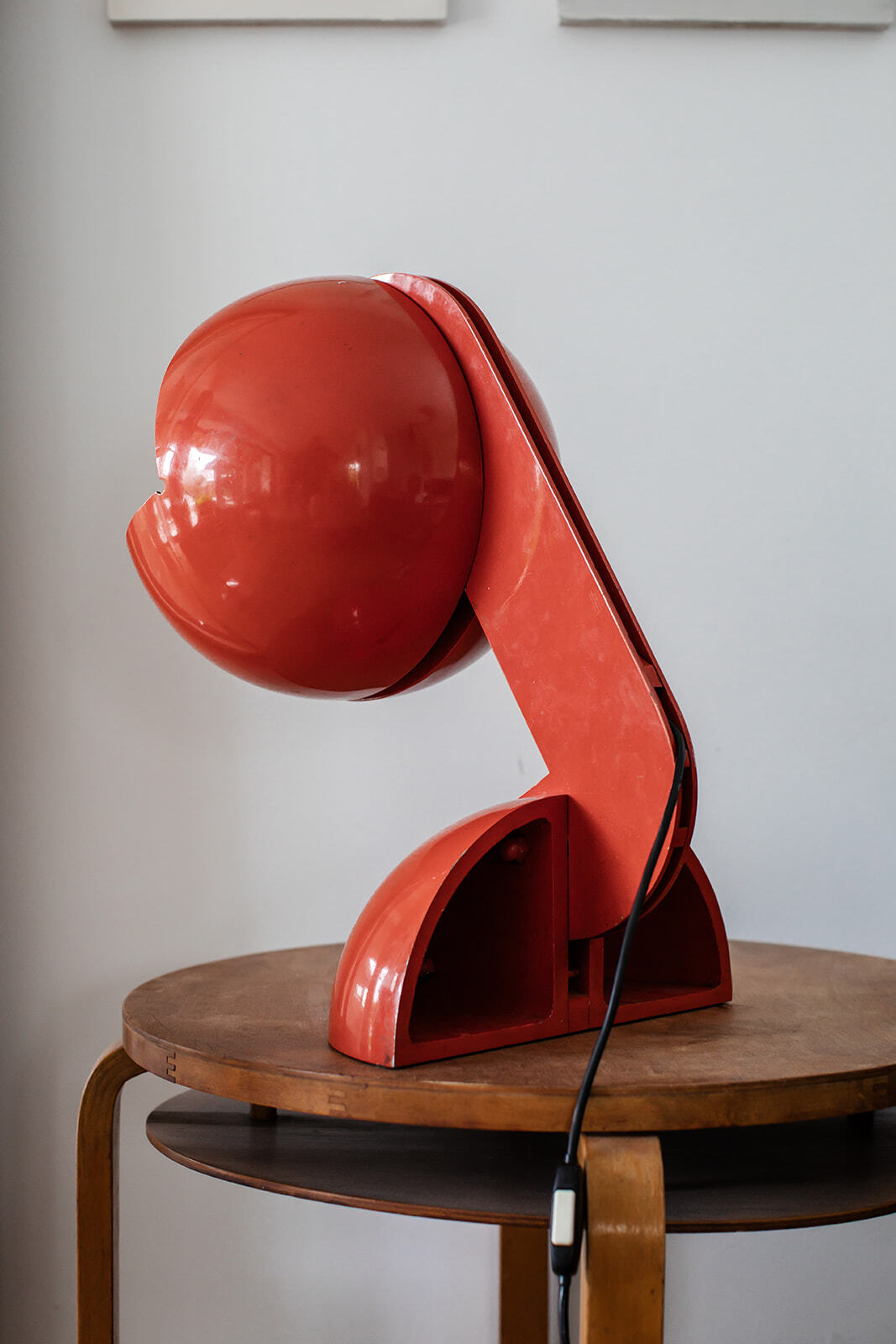 Rare orange La Ruspa lamp by Gae Aulenti