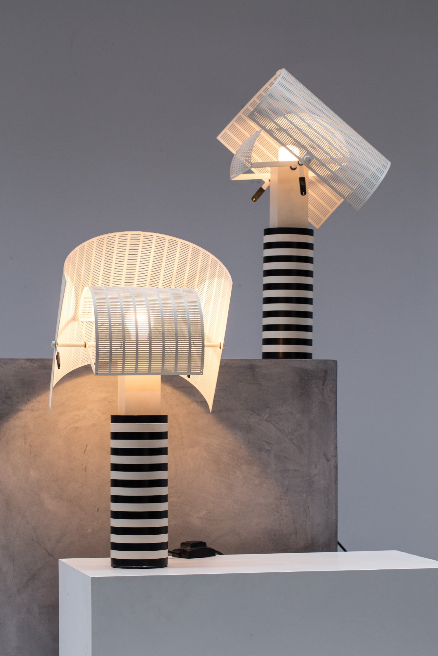 Pair of Shogun Table Lamps by Mario Botta